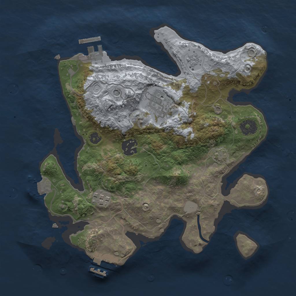 Rust Map: Procedural Map, Size: 2690, Seed: 2120546947, 11 Monuments