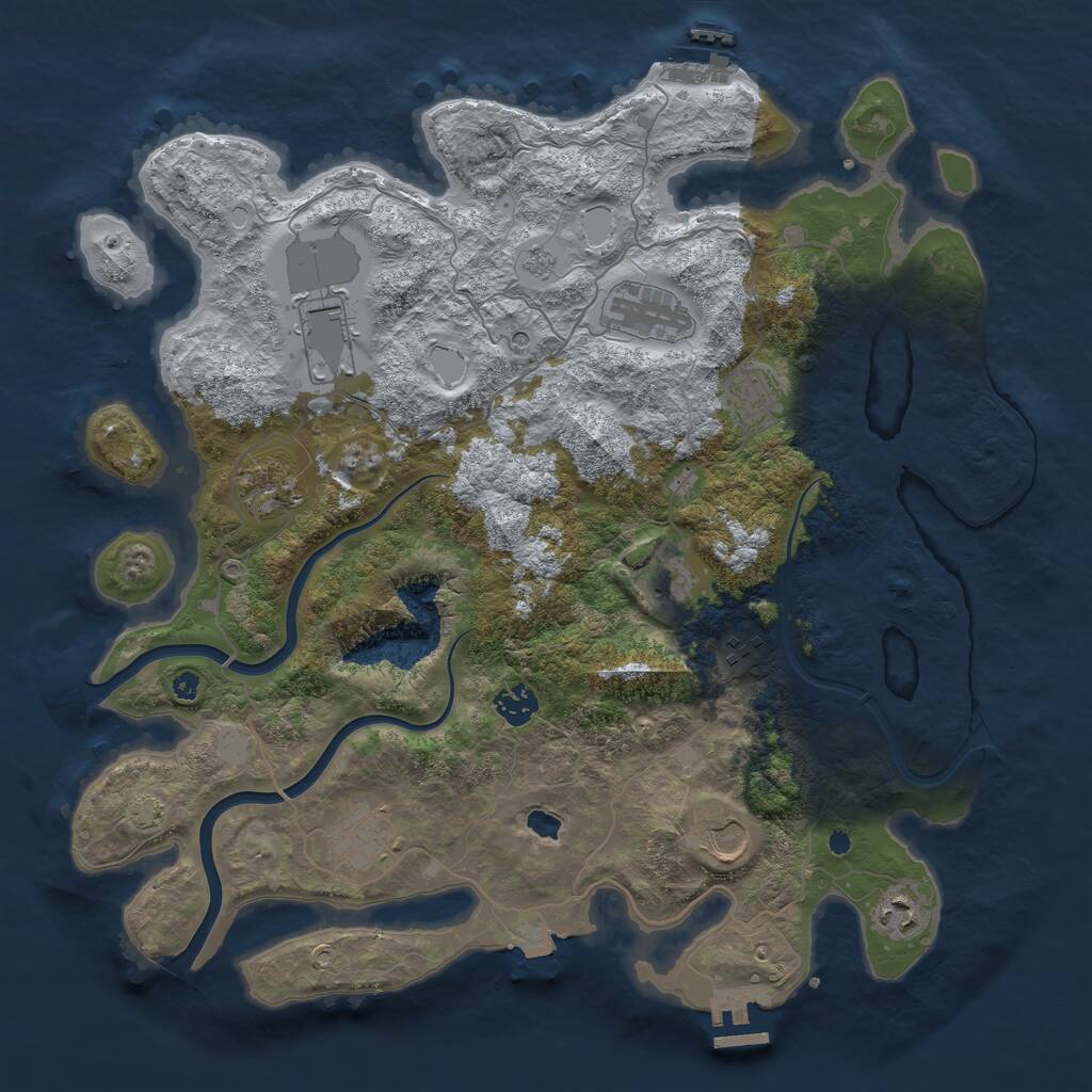 Rust Map: Procedural Map, Size: 4000, Seed: 552137584, 16 Monuments