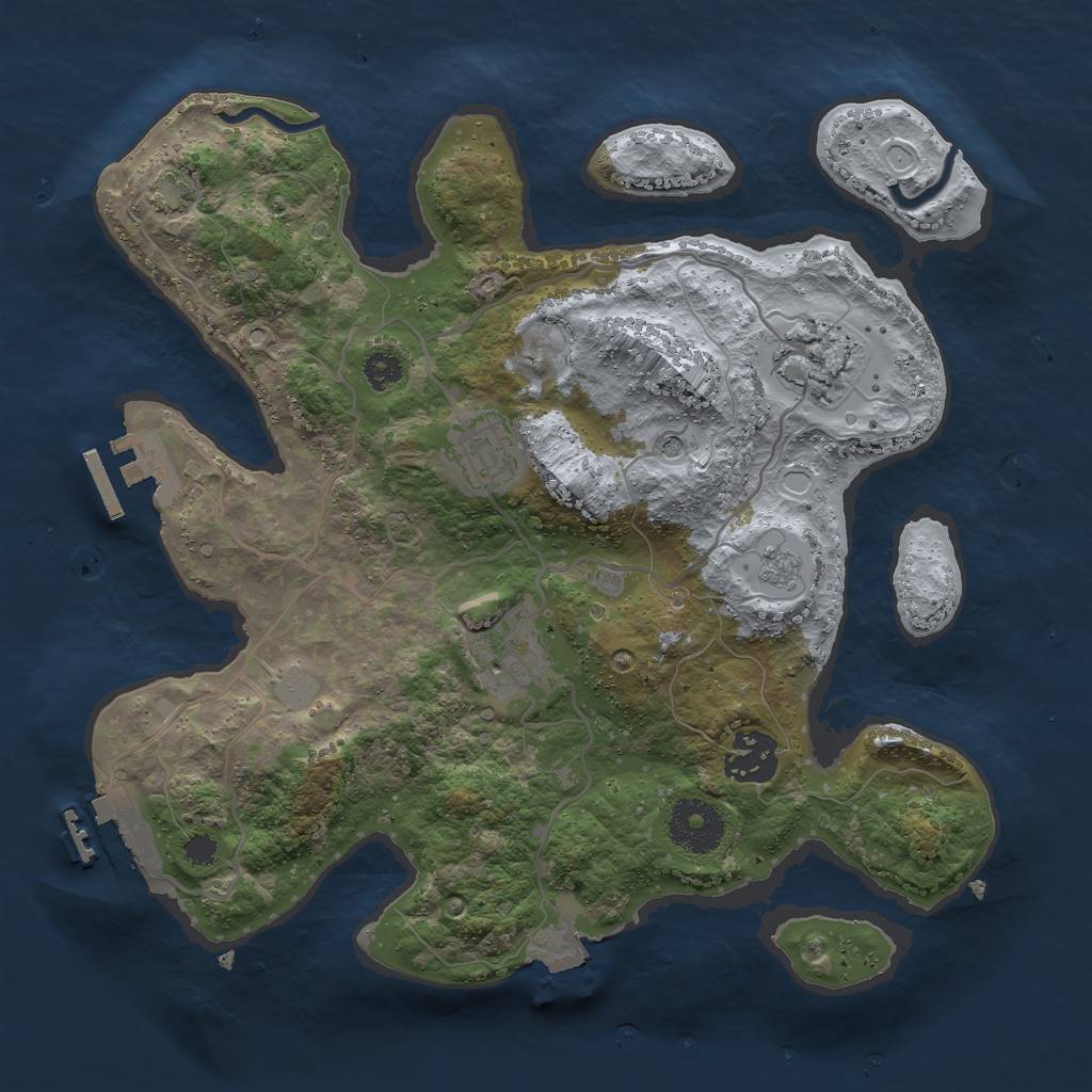 Rust Map: Procedural Map, Size: 3000, Seed: 7930568, 12 Monuments