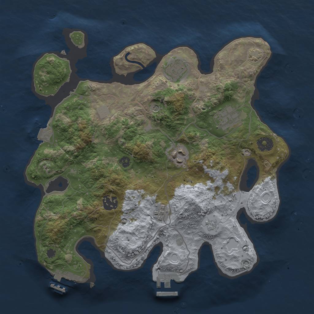 Rust Map: Procedural Map, Size: 3000, Seed: 11593, 13 Monuments