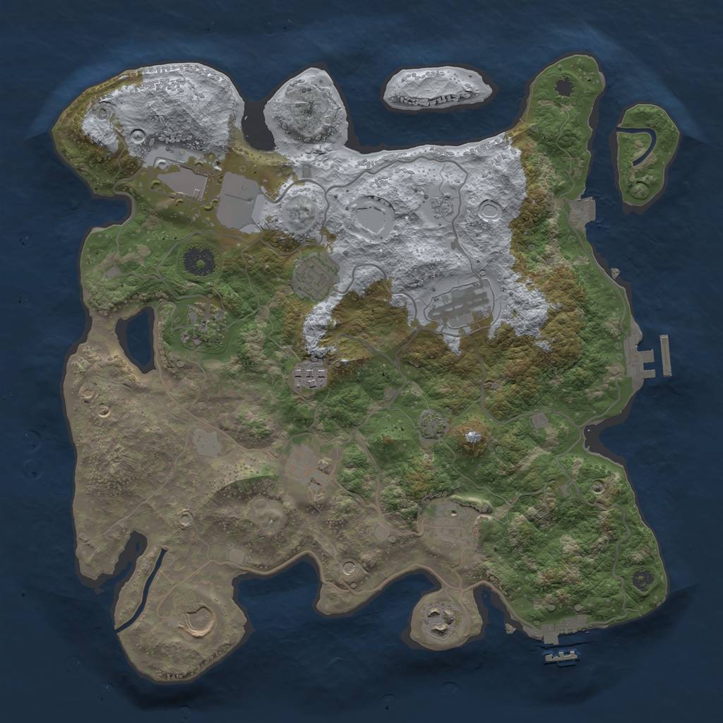 Rust Map: Procedural Map, Size: 3500, Seed: 317025304, 17 Monuments