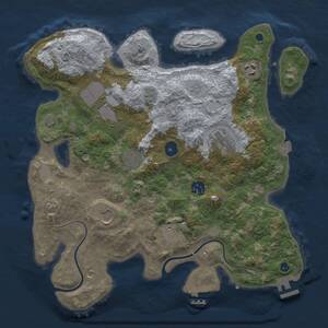 Thumbnail Rust Map: Procedural Map, Size: 3500, Seed: 317025304, 14 Monuments