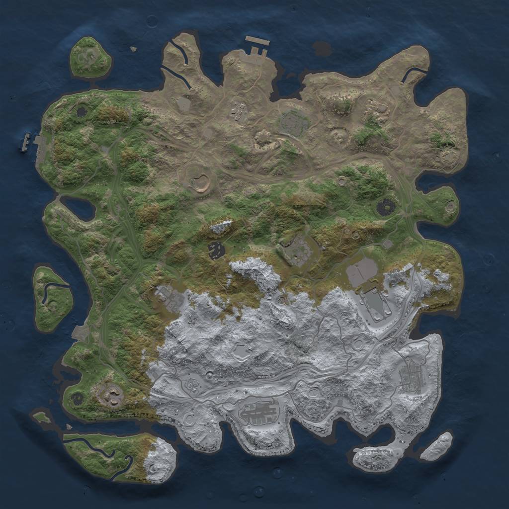 Rust Map: Procedural Map, Size: 4250, Seed: 770209240, 19 Monuments