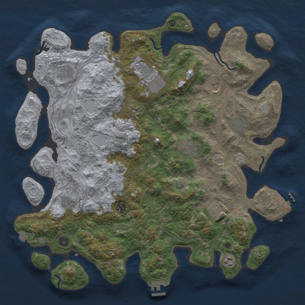 Rust Map: Procedural Map, Size: 4500, Seed: 4569, 19 Monuments