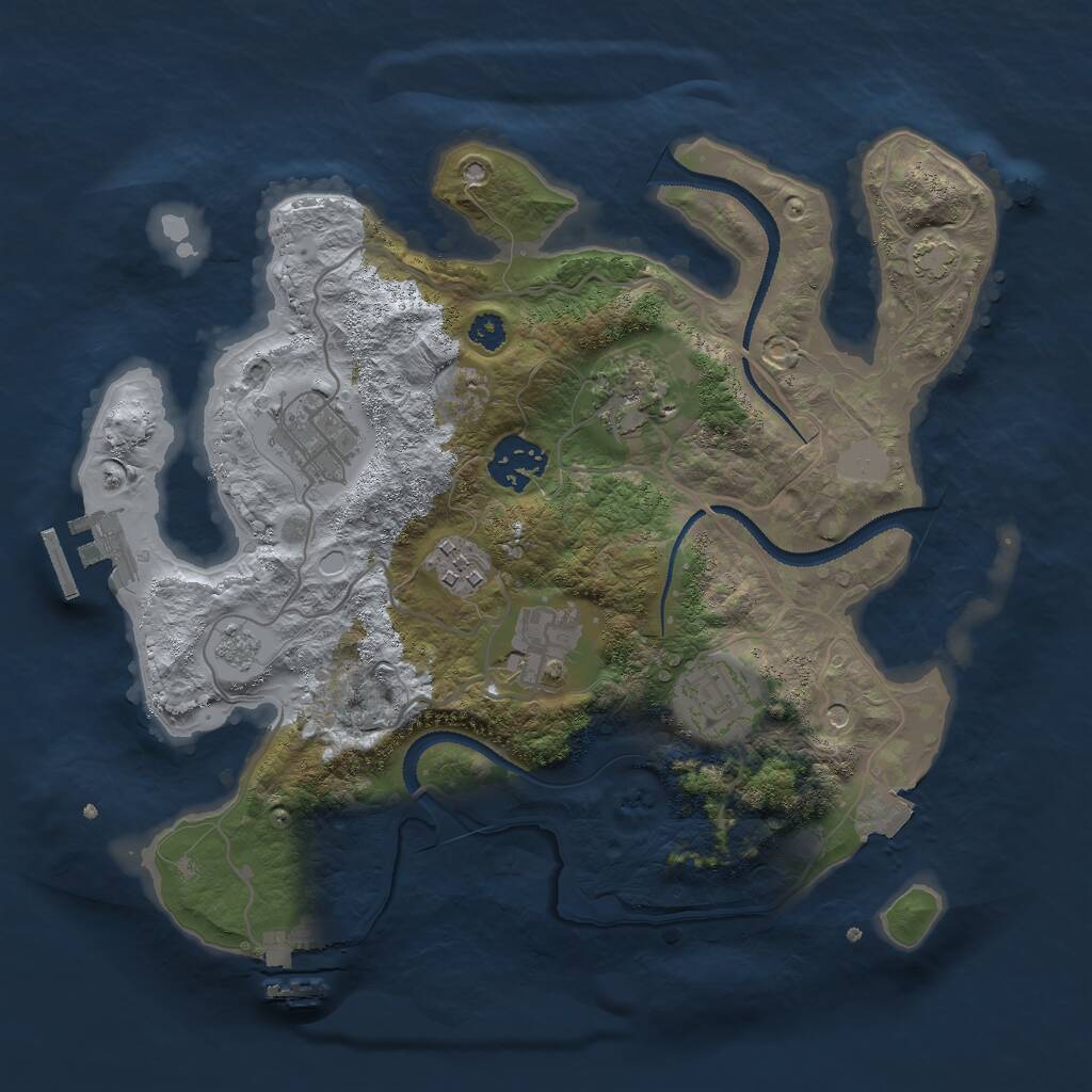 Rust Map: Procedural Map, Size: 3000, Seed: 21003212, 12 Monuments