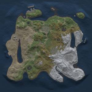 Thumbnail Rust Map: Procedural Map, Size: 3000, Seed: 1132483837, 14 Monuments