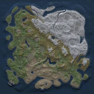 Thumbnail Rust Map: Procedural Map, Size: 4500, Seed: 1188907384, 16 Monuments