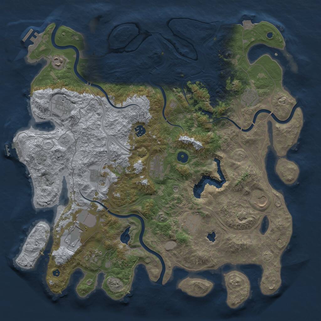 Rust Map: Procedural Map, Size: 4400, Seed: 13591, 17 Monuments