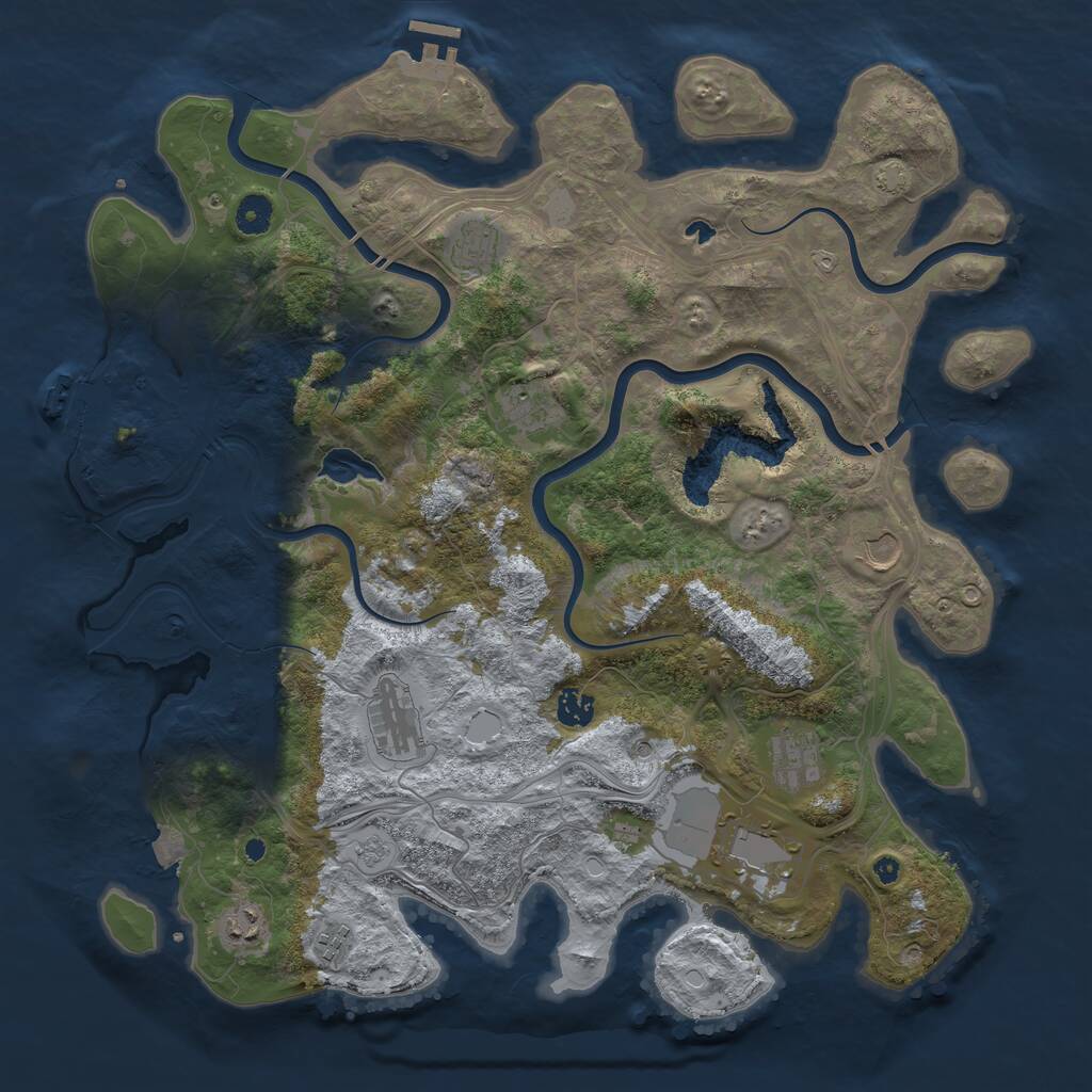 Rust Map: Procedural Map, Size: 4250, Seed: 645248647, 15 Monuments