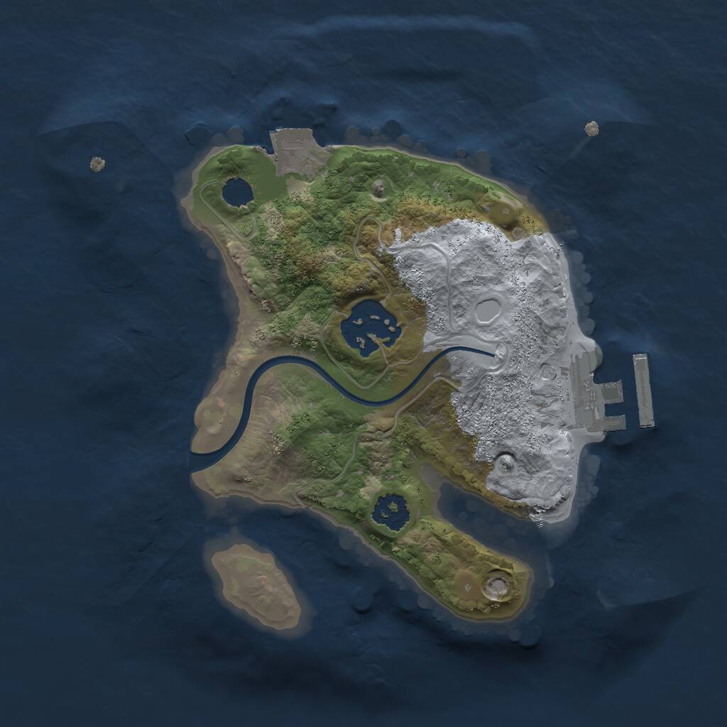 Rust Map: Procedural Map, Size: 2000, Seed: 1846241871, 3 Monuments