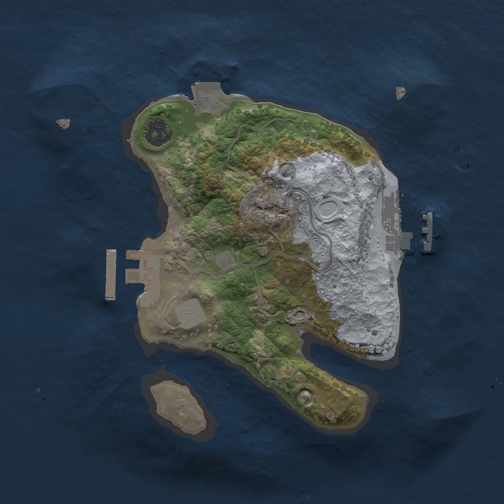 Rust Map: Procedural Map, Size: 2000, Seed: 1846241871, 5 Monuments