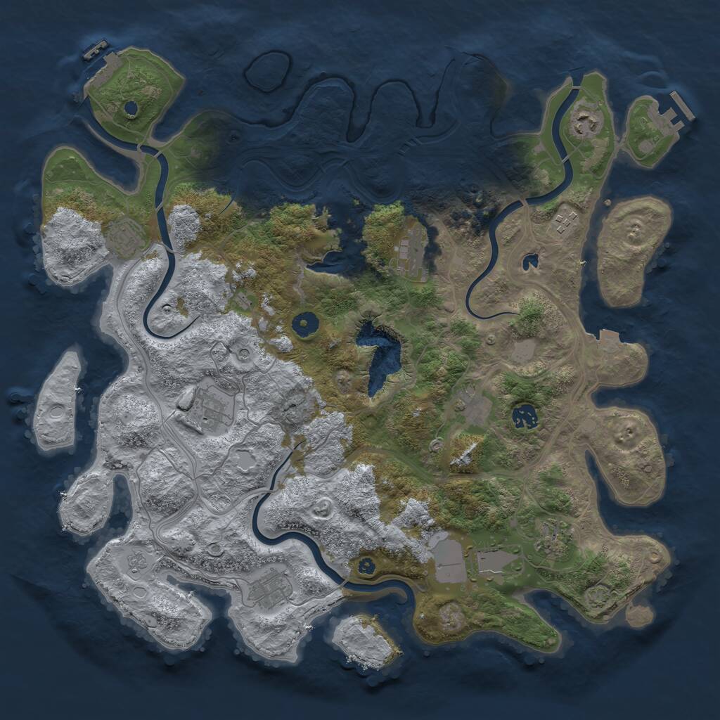 Rust Map: Procedural Map, Size: 4250, Seed: 138259191, 16 Monuments