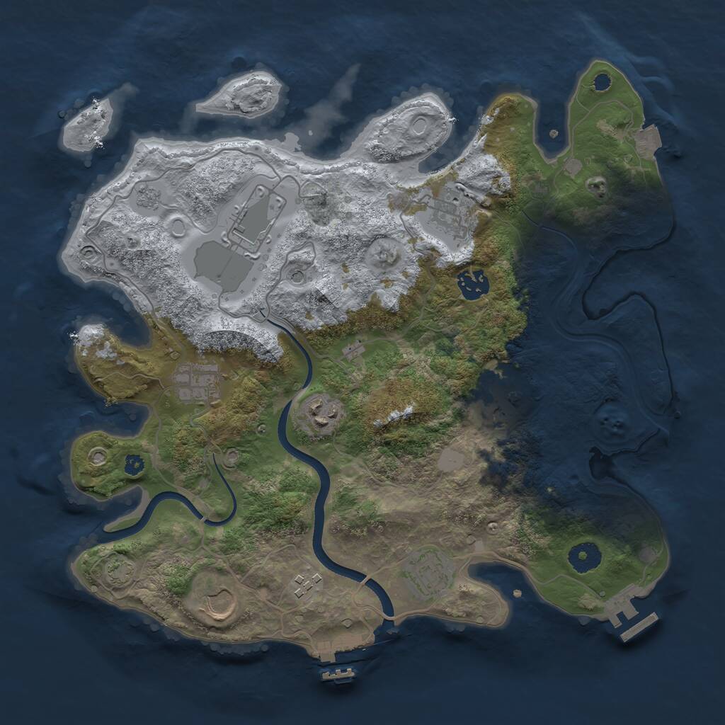 Rust Map: Procedural Map, Size: 3500, Seed: 321323, 15 Monuments