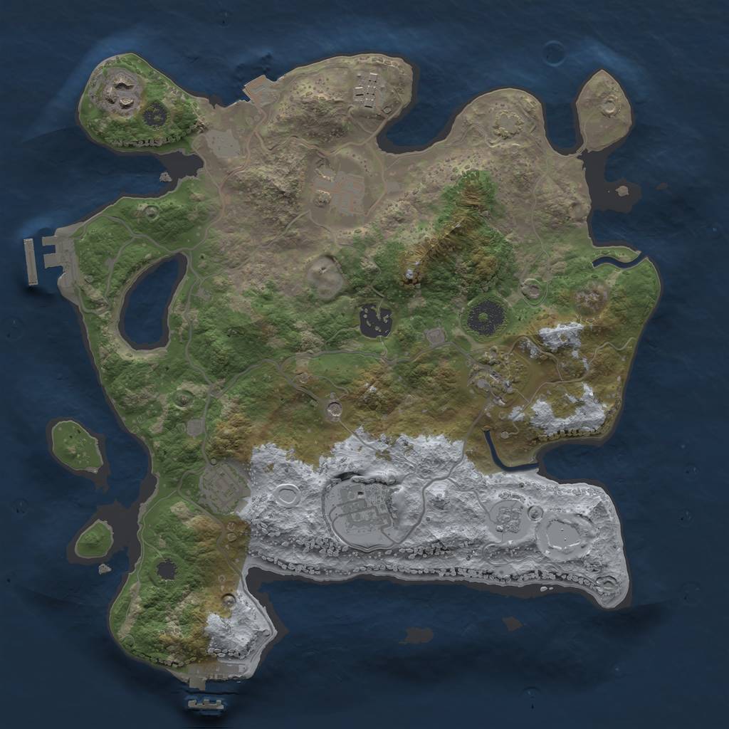 Rust Map: Procedural Map, Size: 3150, Seed: 1459419365, 15 Monuments