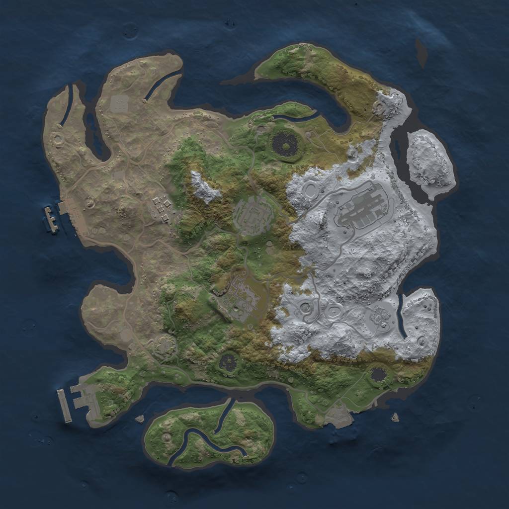 Rust Map: Procedural Map, Size: 3000, Seed: 2009418596, 12 Monuments