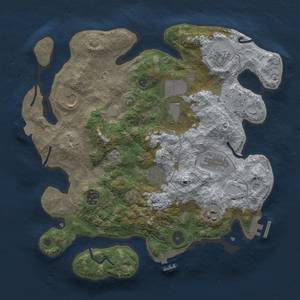 Thumbnail Rust Map: Procedural Map, Size: 3500, Seed: 2009418596, 16 Monuments