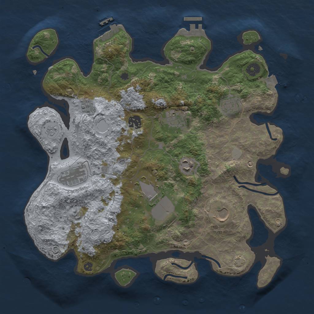 Rust Map: Procedural Map, Size: 3500, Seed: 87675078, 16 Monuments