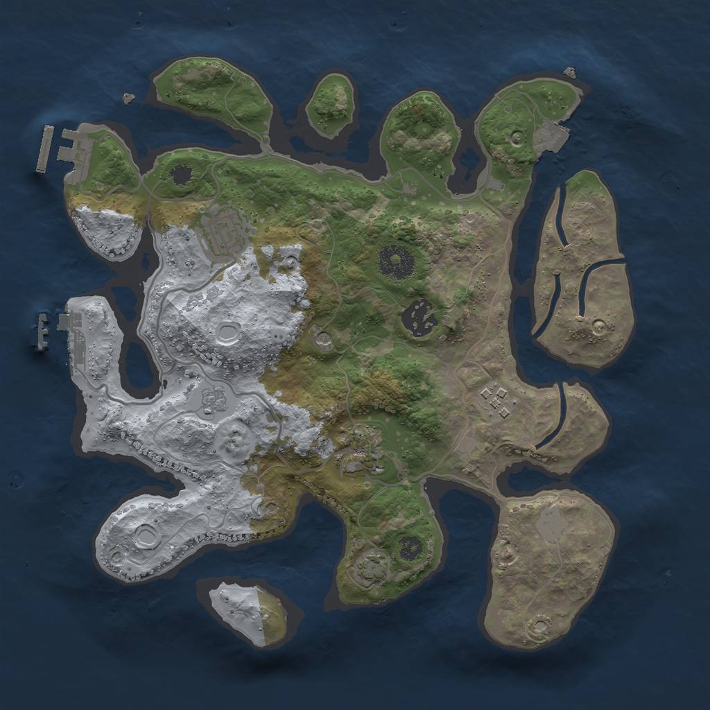 Rust Map: Procedural Map, Size: 3000, Seed: 2024011211, 12 Monuments