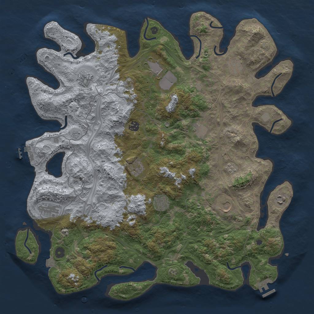 Rust Map: Procedural Map, Size: 4500, Seed: 912458151, 19 Monuments
