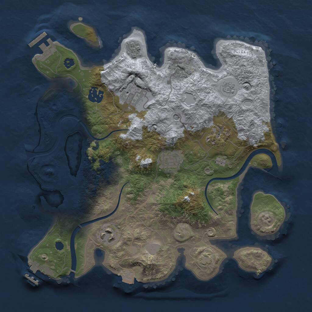Rust Map: Procedural Map, Size: 3000, Seed: 1737563702, 12 Monuments