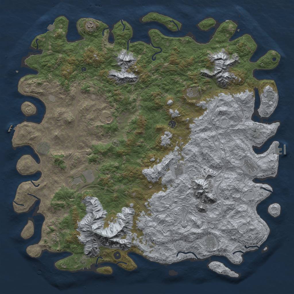 Rust Map: Procedural Map, Size: 6000, Seed: 3069871, 19 Monuments