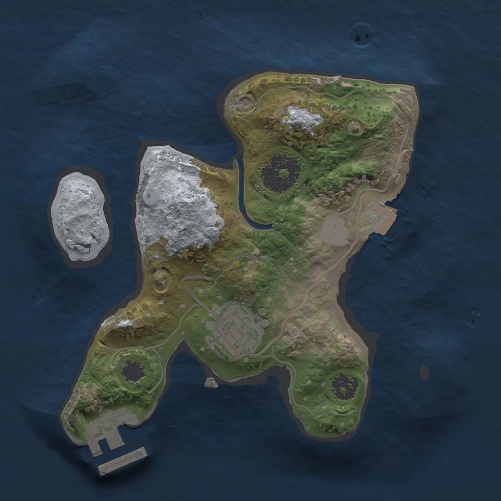 Rust Map: Procedural Map, Size: 2000, Seed: 10119459, 5 Monuments