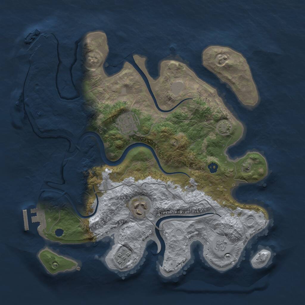Rust Map: Procedural Map, Size: 3000, Seed: 158702170, 8 Monuments