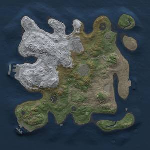 Thumbnail Rust Map: Procedural Map, Size: 3000, Seed: 453546521, 11 Monuments