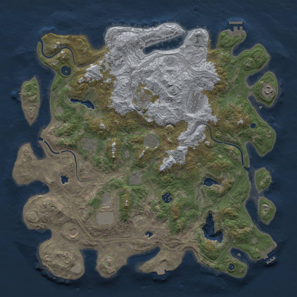 Rust Map: Procedural Map, Size: 4500, Seed: 490565008, 17 Monuments
