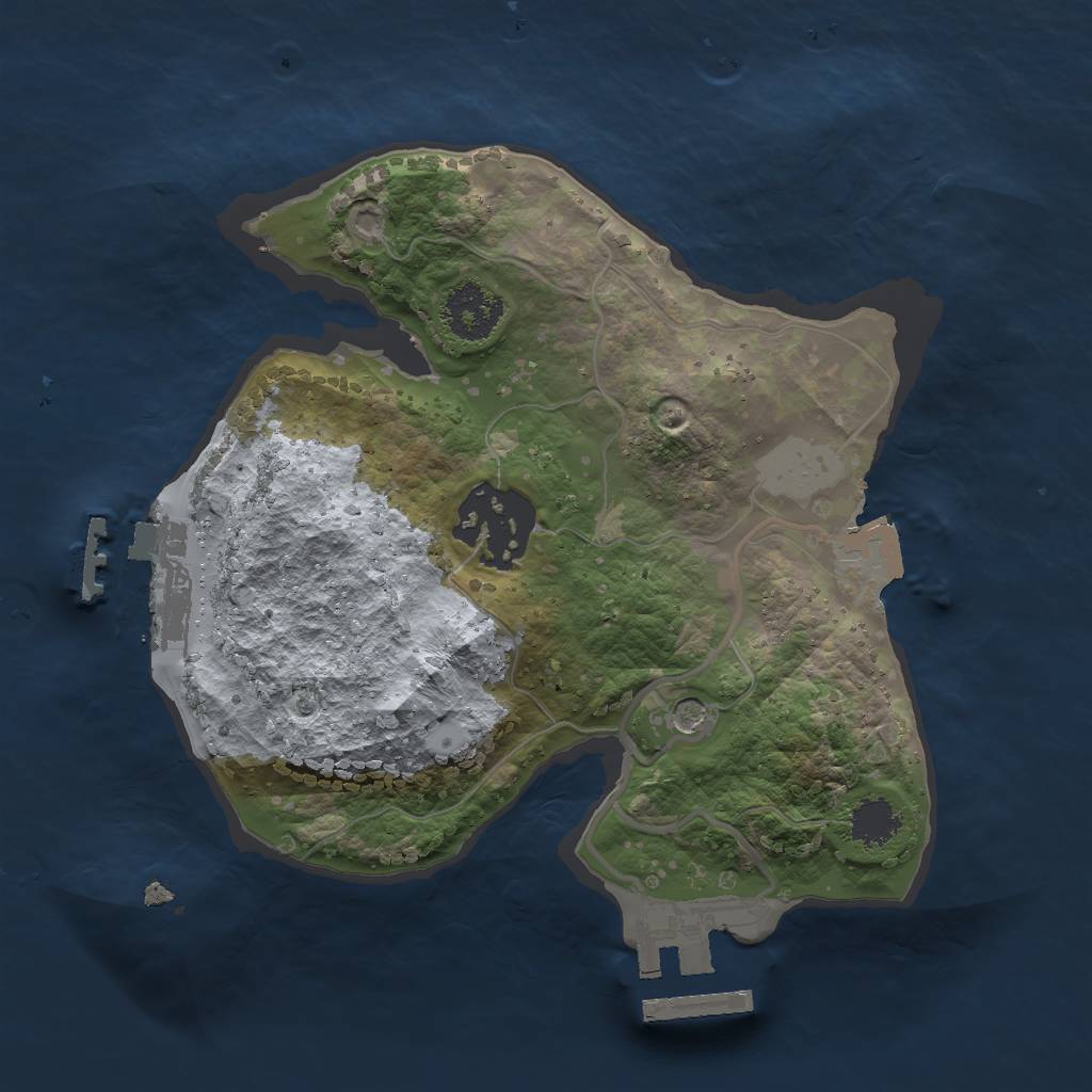 Rust Map: Procedural Map, Size: 2000, Seed: 480724190, 7 Monuments