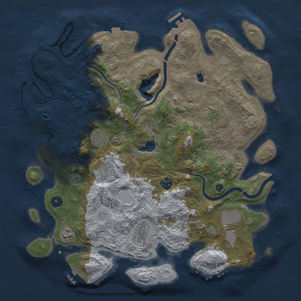 Rust Map: Procedural Map, Size: 4000, Seed: 1745592661, 13 Monuments