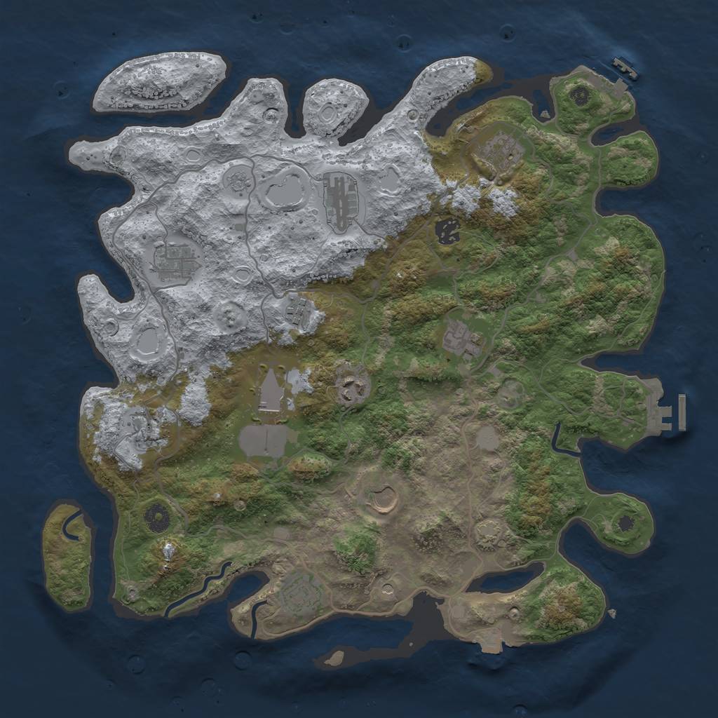 Rust Map: Procedural Map, Size: 4000, Seed: 766544568, 19 Monuments
