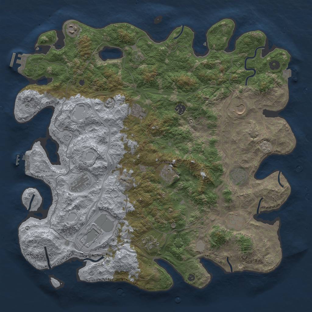 Rust Map: Procedural Map, Size: 4500, Seed: 253621934, 19 Monuments