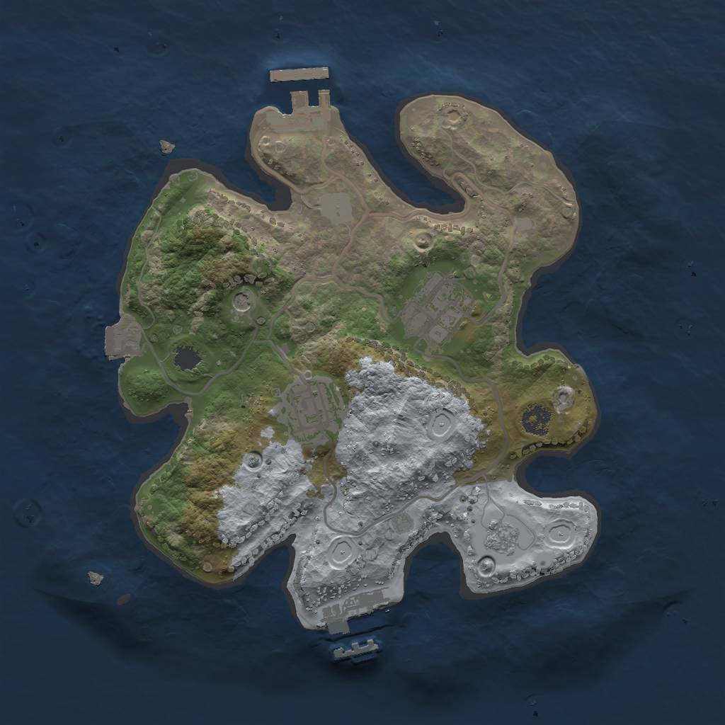 Rust Map: Procedural Map, Size: 2500, Seed: 99898, 9 Monuments