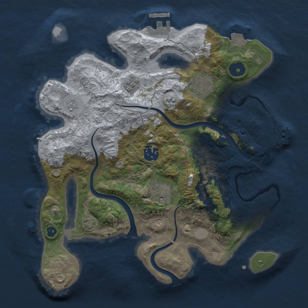 Rust Map: Procedural Map, Size: 3000, Seed: 162518856, 10 Monuments