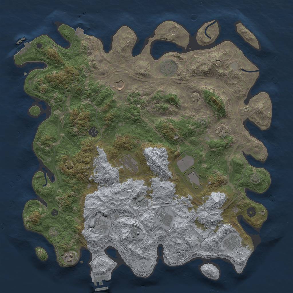 Rust Map: Procedural Map, Size: 4500, Seed: 864767441, 19 Monuments