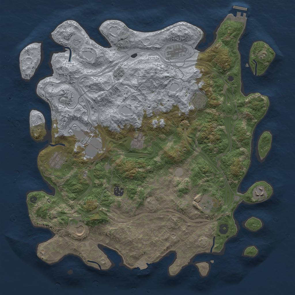 Rust Map: Procedural Map, Size: 4250, Seed: 1863594550, 18 Monuments