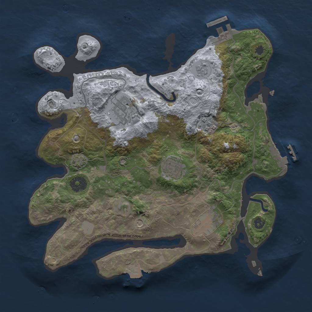 Rust Map: Procedural Map, Size: 2900, Seed: 552137584, 12 Monuments