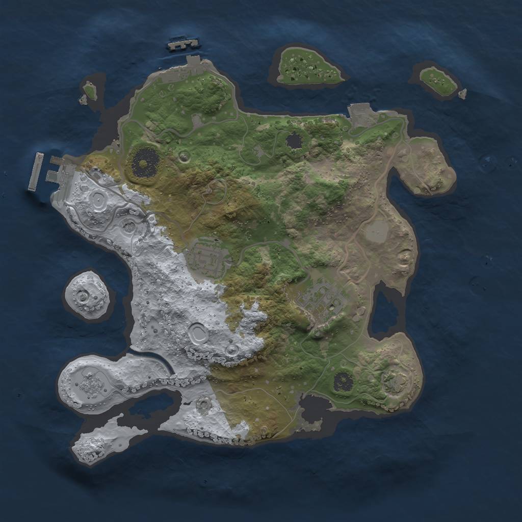 Rust Map: Procedural Map, Size: 2700, Seed: 520779757, 10 Monuments