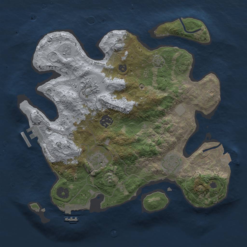 Rust Map: Procedural Map, Size: 3000, Seed: 1392141234, 12 Monuments