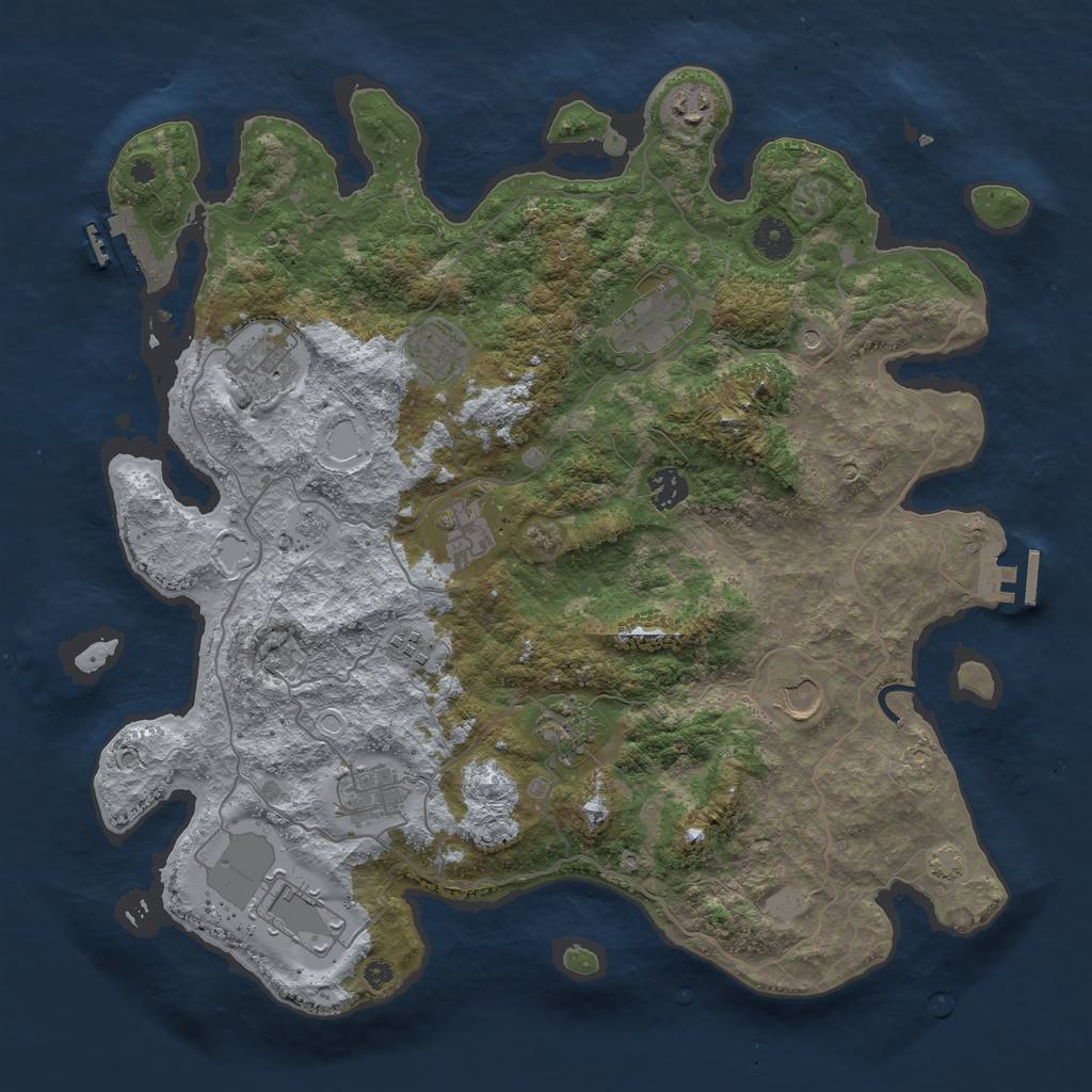 Rust Map: Procedural Map, Size: 4000, Seed: 20315, 19 Monuments
