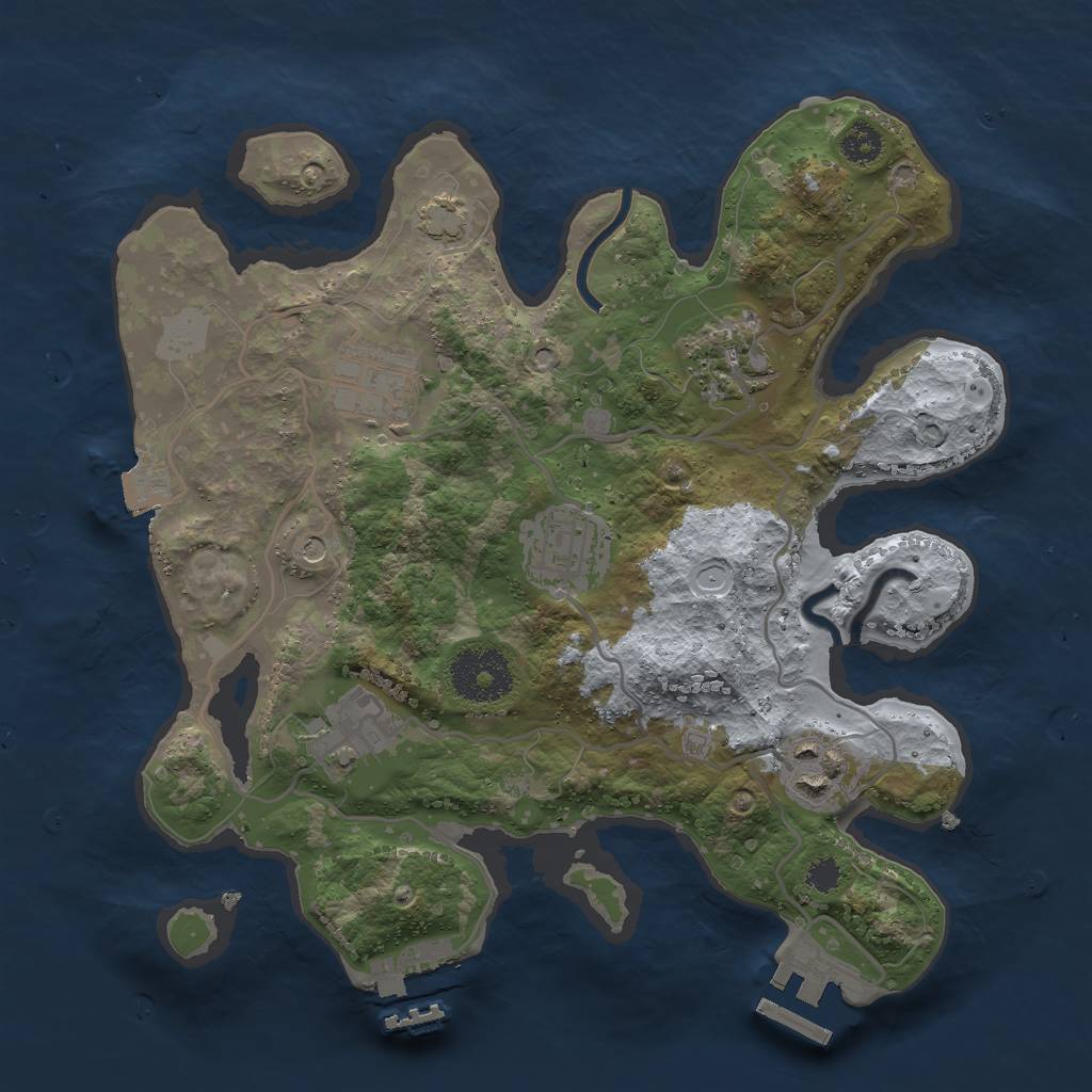 Rust Map: Procedural Map, Size: 2800, Seed: 308635197, 12 Monuments