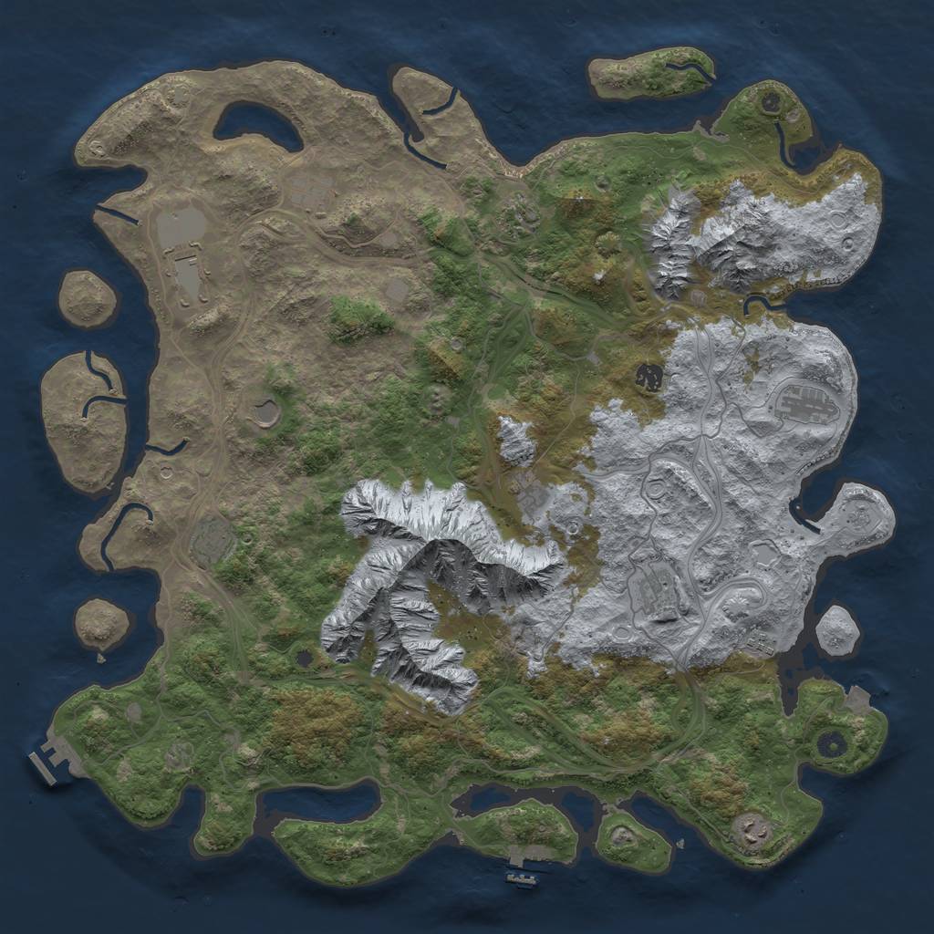 Rust Map: Procedural Map, Size: 5000, Seed: 2103906292, 19 Monuments