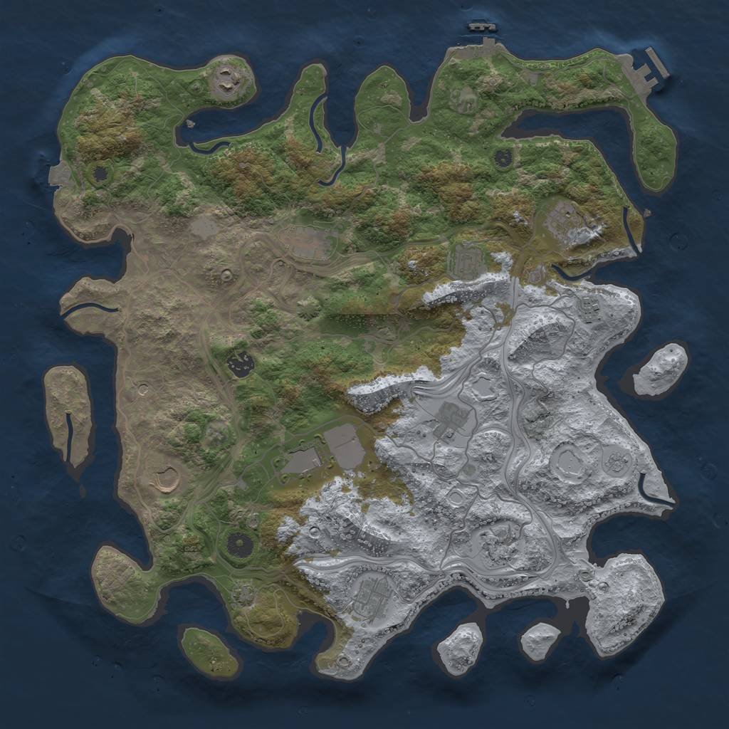Rust Map: Procedural Map, Size: 4250, Seed: 768523201, 19 Monuments