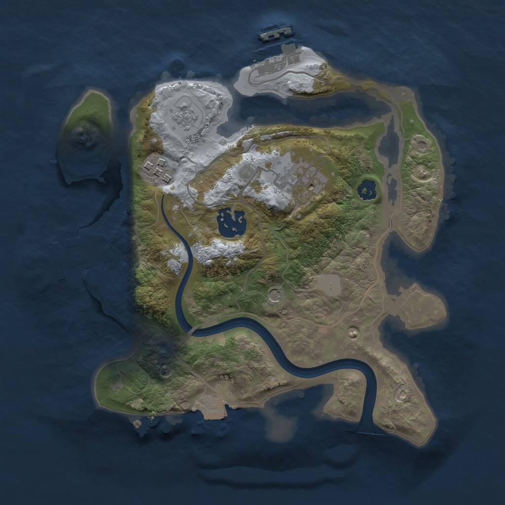 Rust Map: Procedural Map, Size: 2500, Seed: 143495145, 8 Monuments