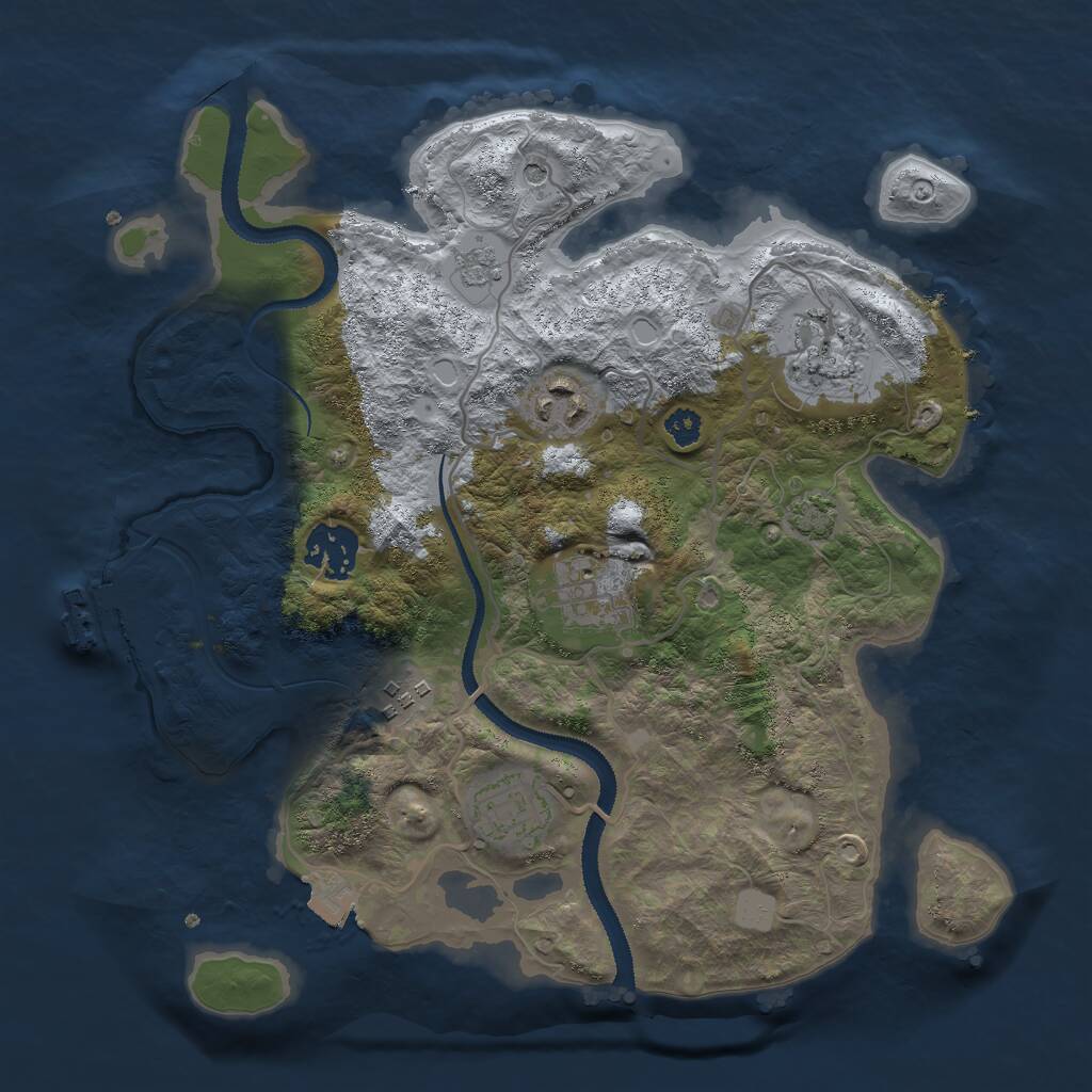 Rust Map: Procedural Map, Size: 3000, Seed: 5206713, 11 Monuments