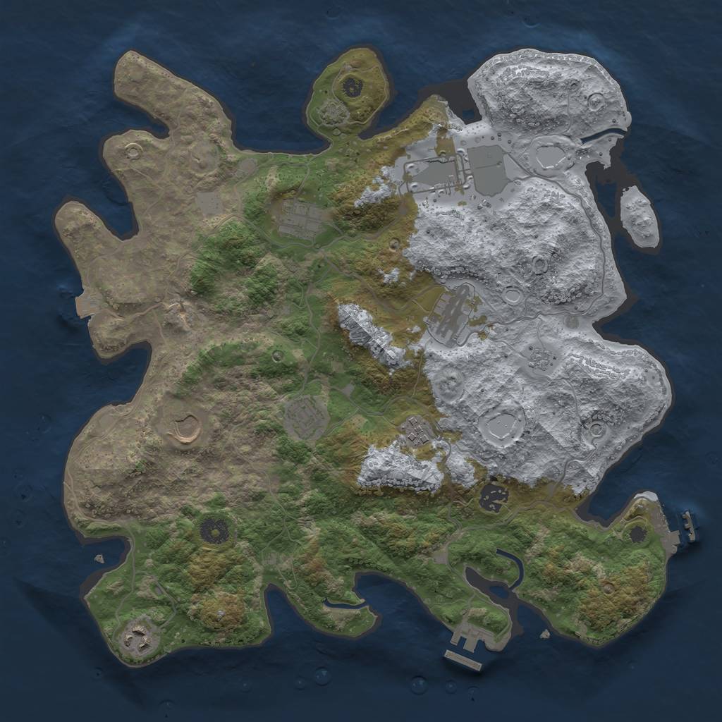 Rust Map: Procedural Map, Size: 3800, Seed: 247483647, 16 Monuments