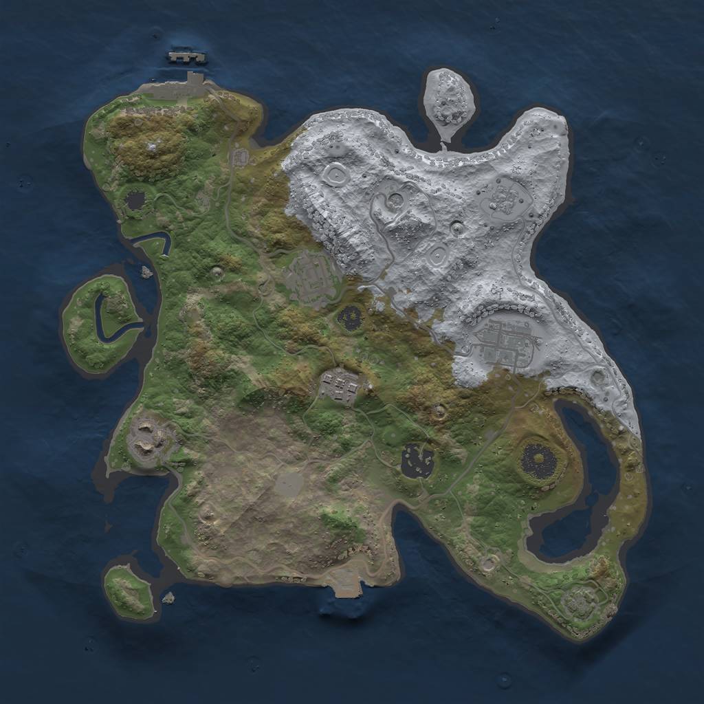 Rust Map: Procedural Map, Size: 3000, Seed: 26919, 12 Monuments