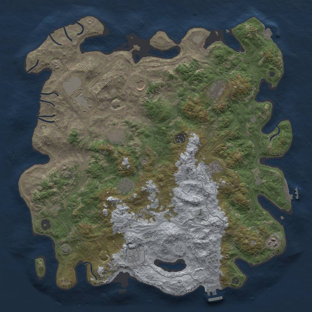 Rust Map: Procedural Map, Size: 4500, Seed: 664654654, 19 Monuments