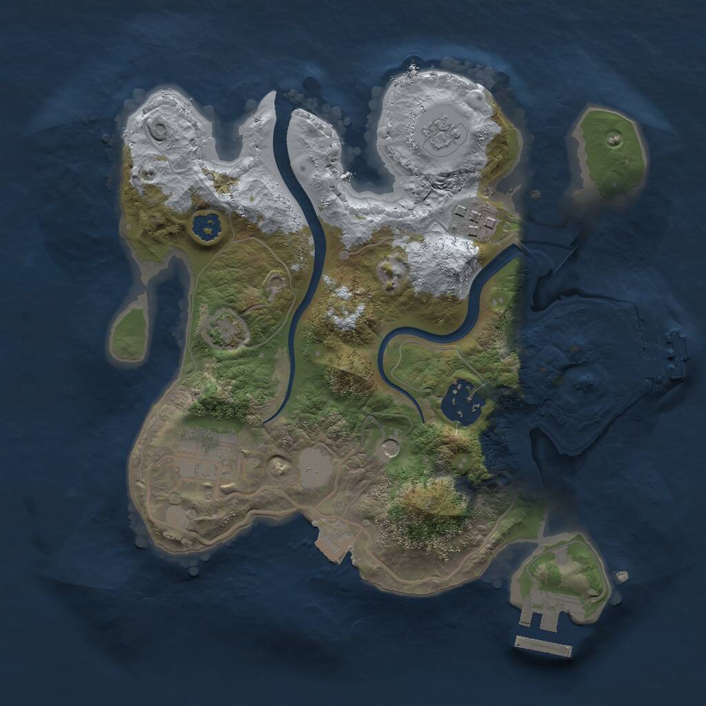 Rust Map: Procedural Map, Size: 2500, Seed: 1509, 9 Monuments